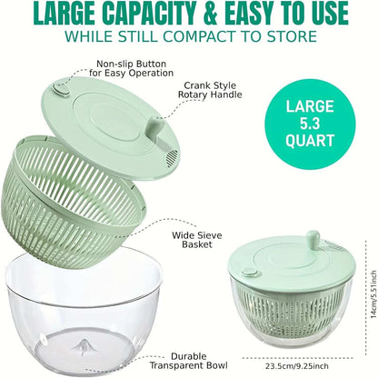 Large Capacity Multi-Function Salad Spinner