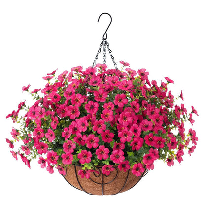 Simulated Hanging Flower Basket