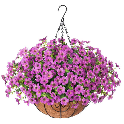 Simulated Hanging Flower Basket