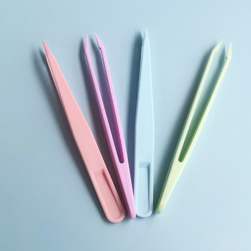 Macaron Hand Account Color Goo Card Plastic Tweezers Nail Art Sticker Diamond Painting Pointed Potato Quiet Book Tweezers