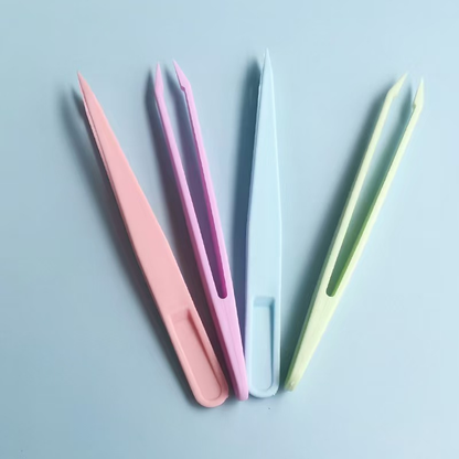 Macaron Hand Account Color Goo Card Plastic Tweezers Nail Art Sticker Diamond Painting Pointed Potato Quiet Book Tweezers