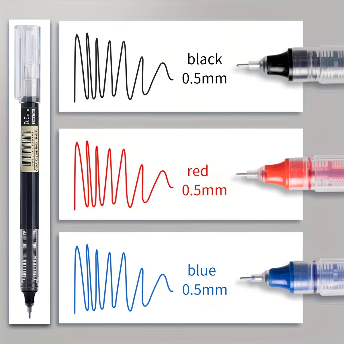 30pcs/10pcs Direct Liquid Quick Drying Ballpoint Pen, 0.5Mm Black, Blue, Red. Brush Questions to Write Homework Gel Pen, School Office Writing Stationery Gel Pen, A Good Pen to Write