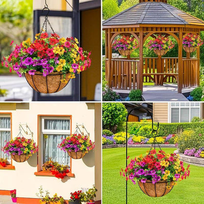 Simulated Hanging Flower Basket