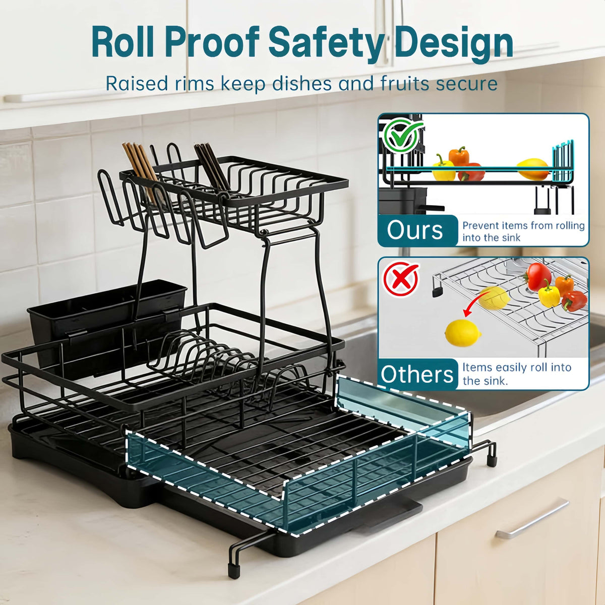 Expandable Dish Drying Rack with 360° Drainage🍽️✨