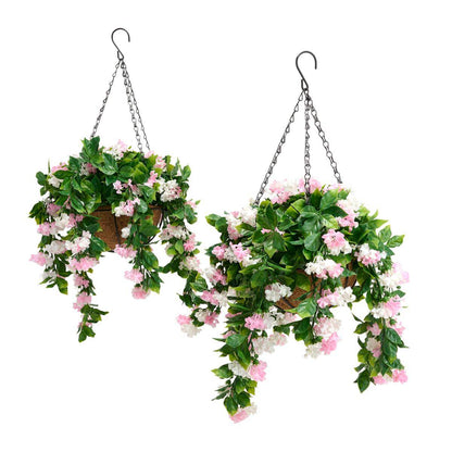 Faux Crepe Myrtle Hanging Baskets – 2 Pack Artificial Flower Decor for Outdoor & Indoor 🌸