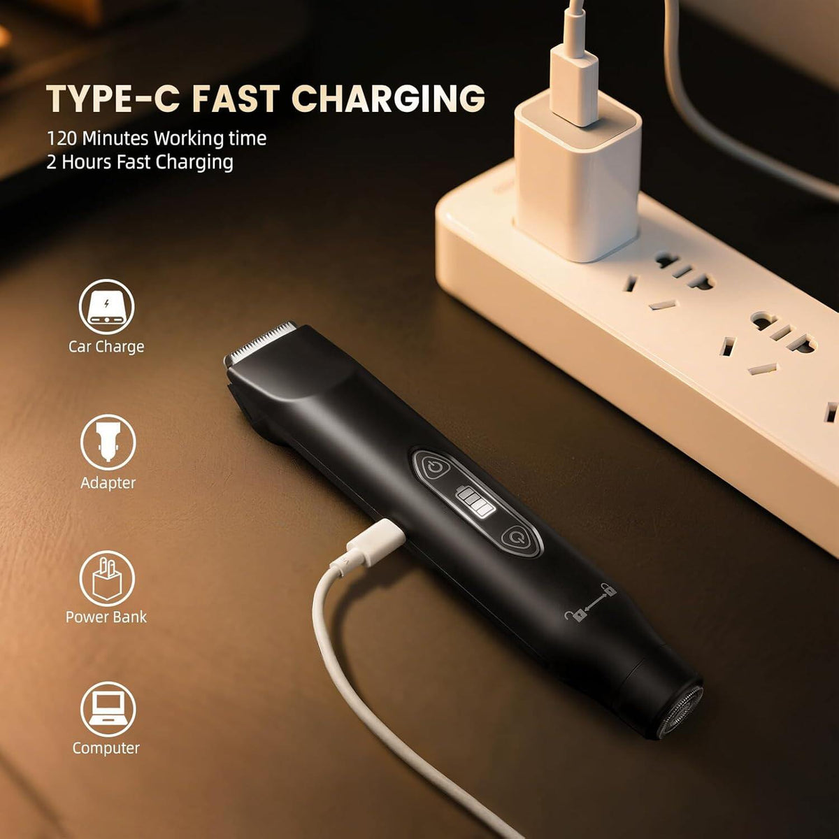 Electric Groin Hair Trimmer .Nose Hair Trimmer. Dual Heads Waterproof Ball Pubic Shaver for Male and Female.Wet/Dry Body Razor