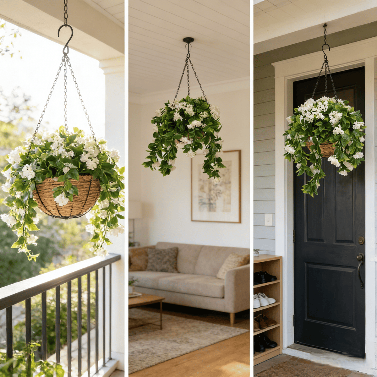 Faux Crepe Myrtle Hanging Baskets – 2 Pack Artificial Flower Decor for Outdoor & Indoor 🌸