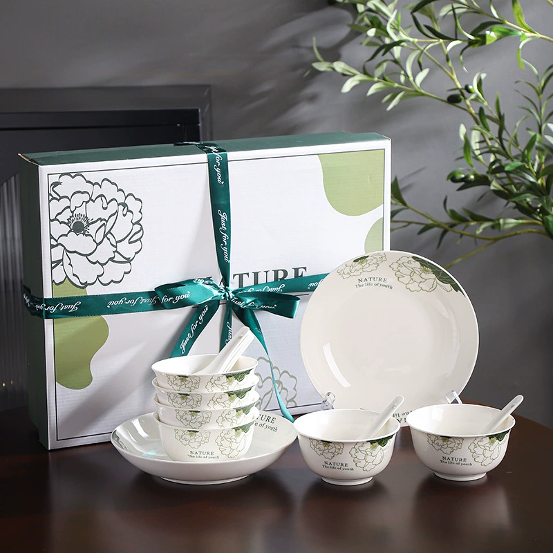Natural ceramic bowl and plate set