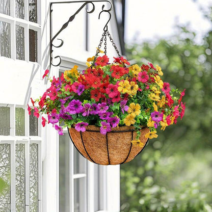 Simulated Hanging Flower Basket