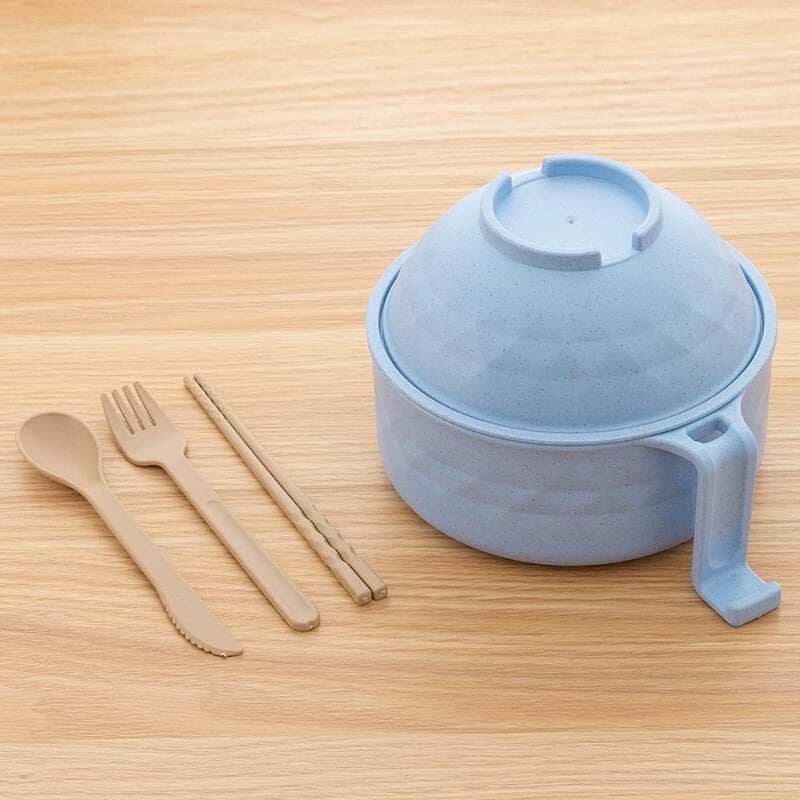 Microwave Lamian Noodles Pot Set 🍜 | With Handle, Spoon, Chopsticks, Fork | Perfect for Dorms, Apartments & Gifts 🎁