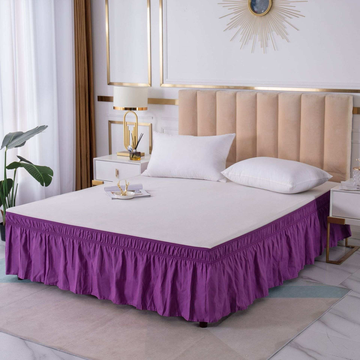 Adjustable Elastic Belt Drop Bed Skirt