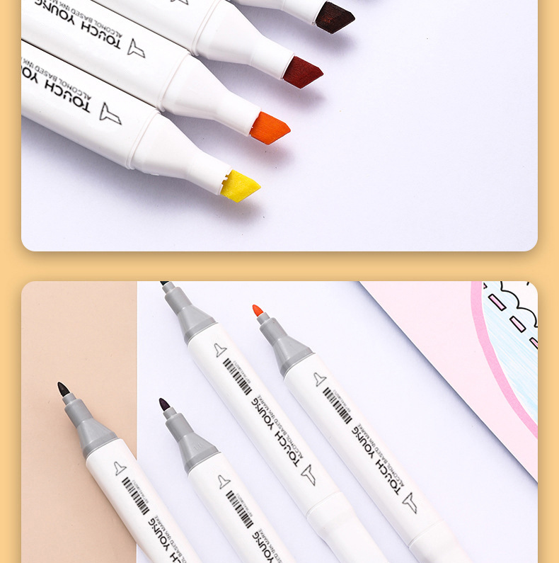 White Rod Square Rod Thick Rod Marker Pen Single Monochrome Marker Pen Generation Double Headed Alcohol Oil Mark Painting Hand-painted