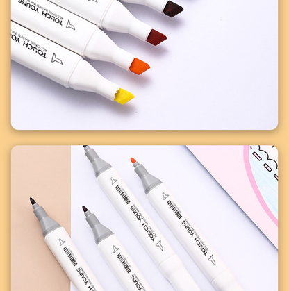 White Rod Square Rod Thick Rod Marker Pen Single Monochrome Marker Pen Generation Double Headed Alcohol Oil Mark Painting Hand-painted