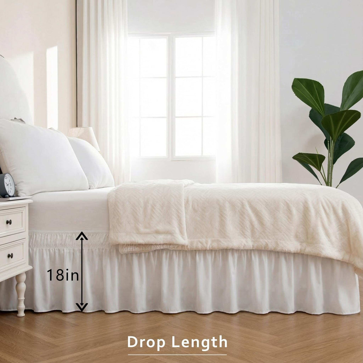 Adjustable Elastic Belt Drop Bed Skirt