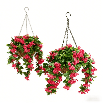 Faux Crepe Myrtle Hanging Baskets – 2 Pack Artificial Flower Decor for Outdoor & Indoor 🌸