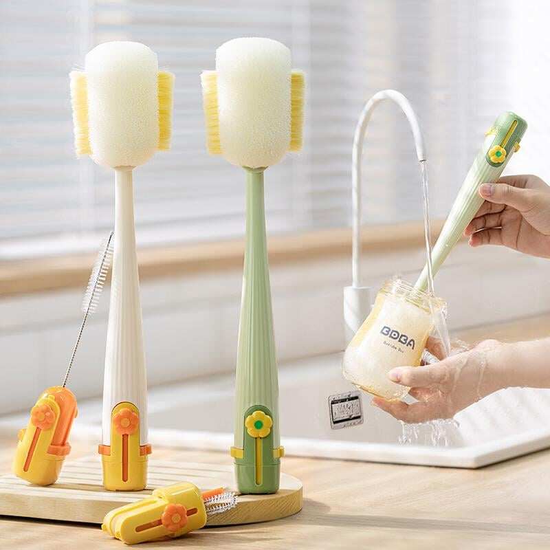 Multi-functional 5-in-1 Baby Bottle Cleaning Brush – For Cup Lid Cleaning & Home Kitchen Tasks