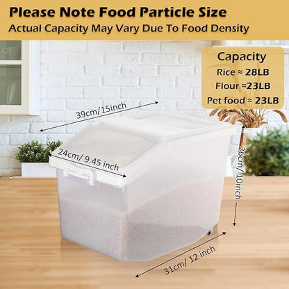 4 Pcs Rice Storage Container 27.5 lb Airtight Flour Container