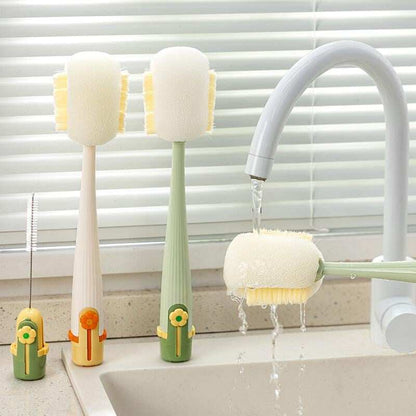 Multi-functional 5-in-1 Baby Bottle Cleaning Brush – For Cup Lid Cleaning & Home Kitchen Tasks