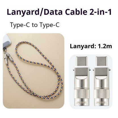 Mobile phone lanyard data cable