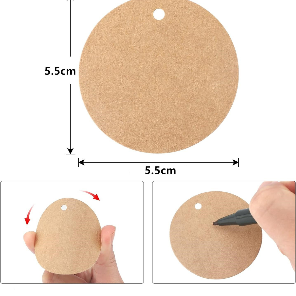 Kraft paper tag blank round paper card halloween christmas thanksgiving black card white card handmade label