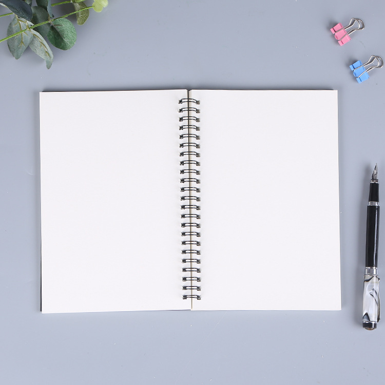 Simple Black Cover Cowhide Cover Coil Book A5 Notepad Notebook Graffiti Sketch Book Customizable