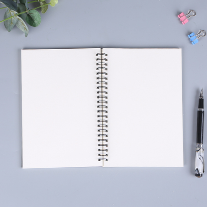 Simple Black Cover Cowhide Cover Coil Book A5 Notepad Notebook Graffiti Sketch Book Customizable