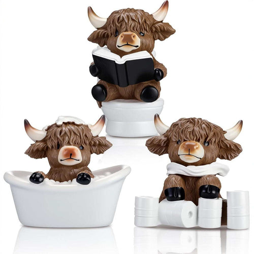 Cow Statue - Bathroom Theme Resin Sculpture | Resin Animal Figures