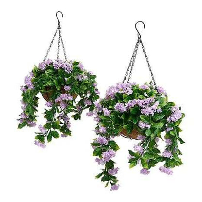 Faux Crepe Myrtle Hanging Baskets – 2 Pack Artificial Flower Decor for Outdoor & Indoor 🌸