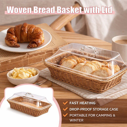 Woven Serving Basket with Clear Acrylic Cover 🧺✨