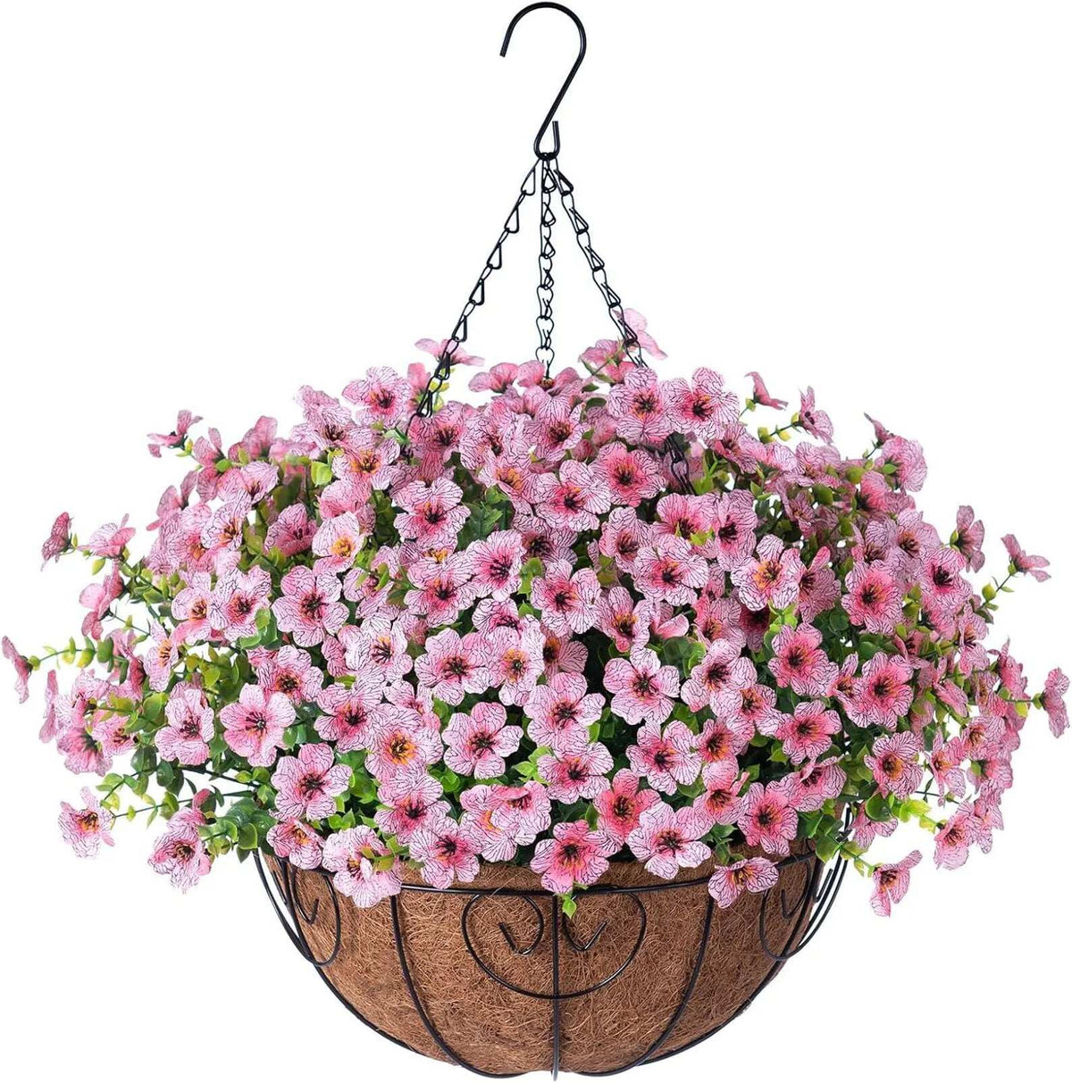 Simulated Hanging Flower Basket