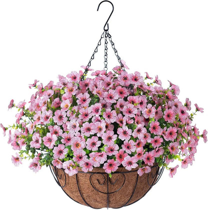 Simulated Hanging Flower Basket