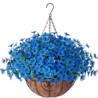 Simulated Hanging Flower Basket