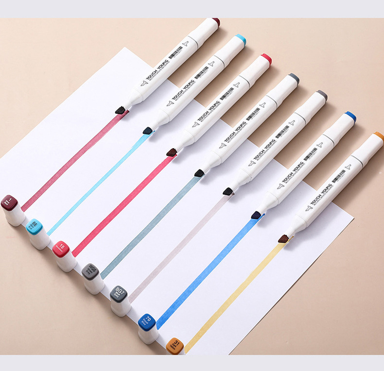 White Rod Square Rod Thick Rod Marker Pen Single Monochrome Marker Pen Generation Double Headed Alcohol Oil Mark Painting Hand-painted