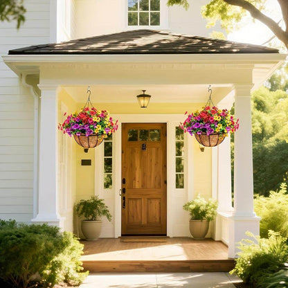 Simulated Hanging Flower Basket