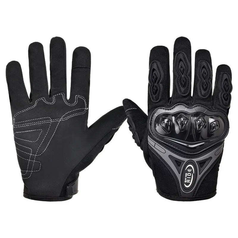 Carbon Fiber Motorcycle Gloves – Kevlar Stitch. ESA Padding & Touchscreen